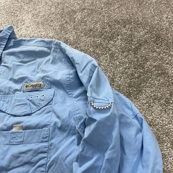 Columbia PFG Shirt Mens XL Blue Button Down Long Sleeve Outdoor Fishing Casual - Picture 16 of 16